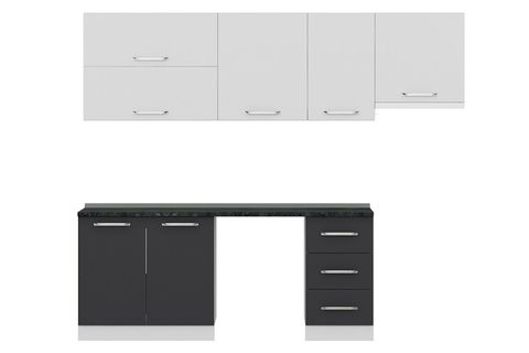 MİNAR 255 CM MUTFAK DOLABI BEYAZ ANTRASİT 255 A15