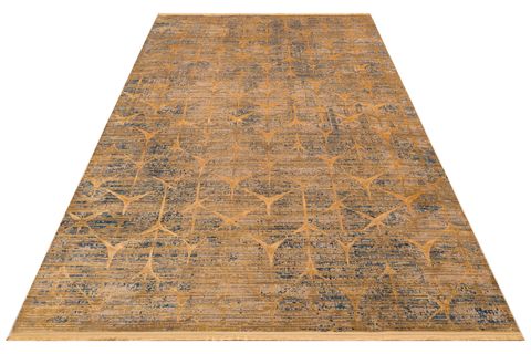 EKO HALI VERONA DYED VRD 06 MARİNE GOLD MAVİ SARI KOLAY KULLANIMLI YUMUŞAK DOKULU YÜKSEK ALÇAK OYMALI MODERN İNCE SALON HALISI 200X290