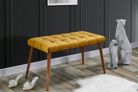 TUBİHOME KAPİNO BENCH, SARI, AHŞAP AYAK