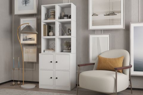 LEKSA 4 KAPAKLI RAFLI KİTAPLIK 65 CM BEYAZ KTP-1284-Ç