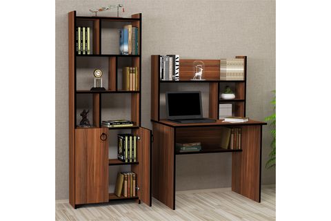 KALENDER DEKOR DECKER MAYRA BİLGİSAYAR VE ÇALIŞMA MASASI TAKIMI, CEVİZ, 90 CM, DCM05