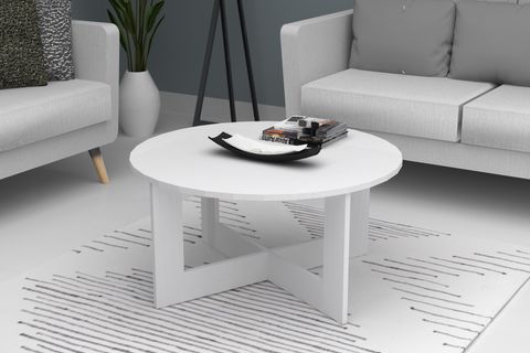KATİ ORTA SEHPA, BEYAZ, 80 CM