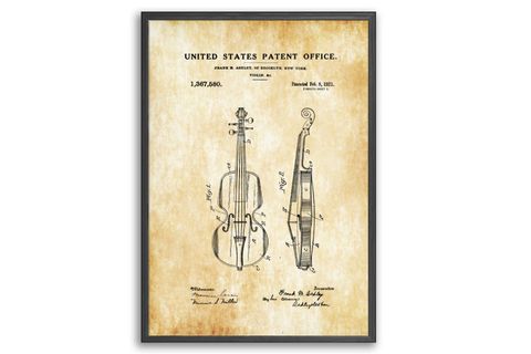 STRİNGED INSTRUMENTS PATTENT ÇERÇEVELİ PANO SET, 50X70