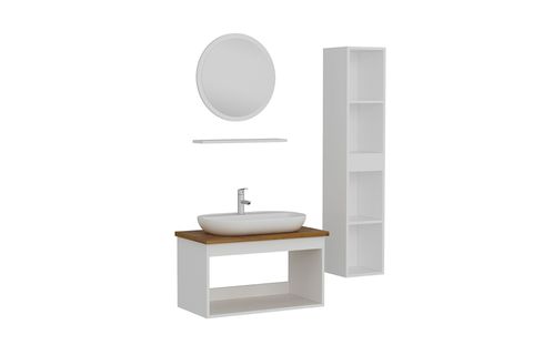 SANYA BANYO DOLABI AS2K15, BEYAZ ANTRASİT, 85CM