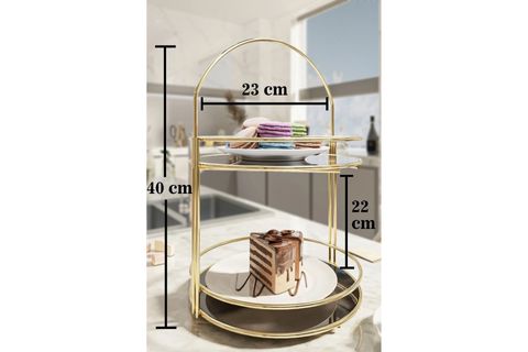 BİNO KURABİYELİK İKRAMLIK,GOLD, 2 KATLI, 40 CM