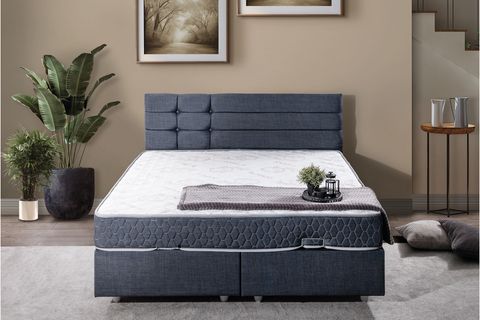 VİYANA BAZA BAŞLIK LETTO YATAK SETİ, LACİVERT, 160X200