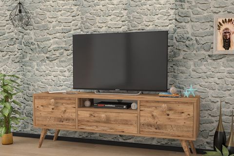 PENTA AHŞAP AYAKLI ATLANTİK ÇAM 160 CM TV SEHPASI