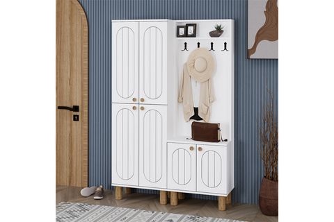 GÜNEY PORTMANTO VESTİYER AYAKKABILIK, BEYAZ