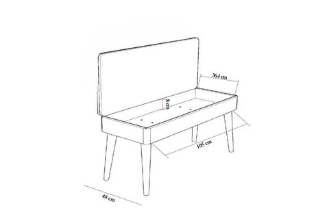VİNA KUMAŞLI SANDIKLI BENCH, ANTRASİT, 1053