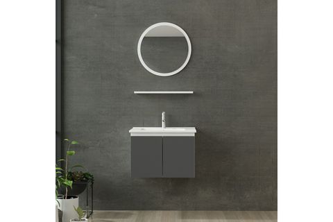 NİKA BANYO DOLABI 65CM AS2K 1YA1R ETJ BEYAZ ANTRASİT