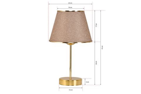 EVLİGHT YESNA METAL AYAKLI GOLD ABAJUR MASA LAMBASI, KUMBEJİ
