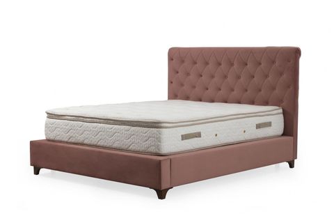 DELUXE GÜL ÇİFT KİŞİLİK BAZA+BAŞLIK+YATAK, GÜL KURUSU, 150X200