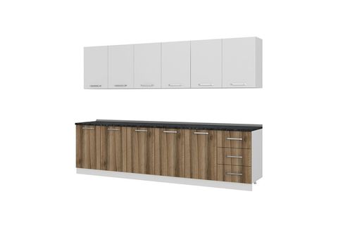 MİNAR BADE 300 CM MUTFAK DOLABI BEYAZ DORE 300-D2