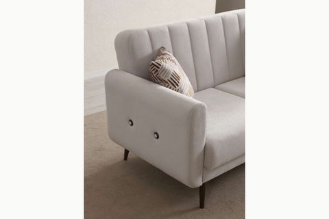 BONA İKİLİ KOLTUK, CEVİZ AYAK, BEJ