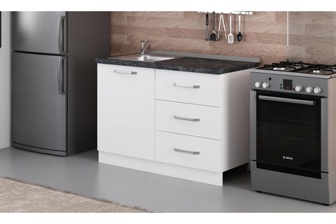 MİNAR 120 CM MUTFAK DOLABI BEYAZ 120-B2-ALT MODÜL