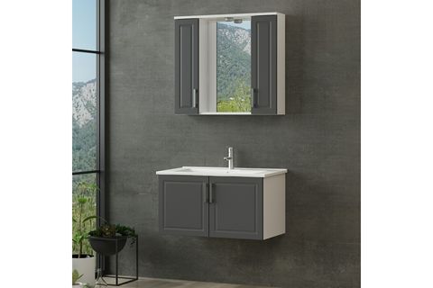 SANYA BANYO DOLABI 85CM AS2K 2K1A ETJ BEYAZ ANTRASİT