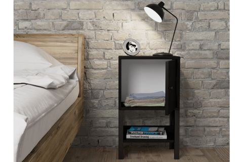 MARİA PREMIUM KOMODİN, METAL AYAKLI, SİYAH