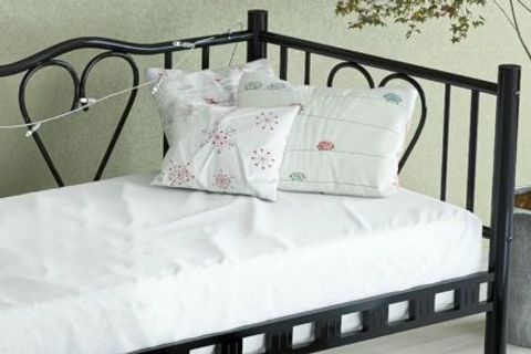 BRONO METAL DİVAN KARYOLA, SİYAH, 90X200