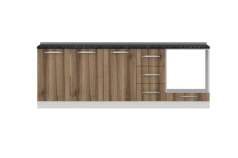 MİNAR 235 CM MUTFAK DOLABI BEYAZ DORE 235-D3-ALT MODÜL