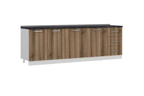 MİNAR 255 CM MUTFAK DOLABI BEYAZ DORE 255-D1-ALT MODÜL