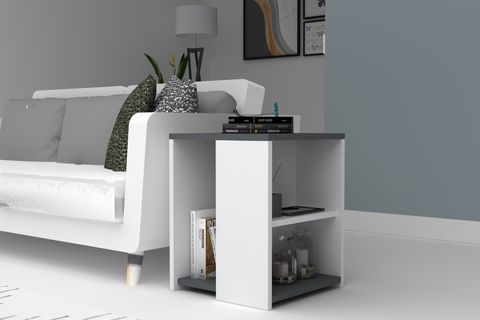 ASTOR YAN SEHPA, GRİ BEYAZ, 40 CM