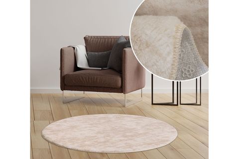 MY EVİLLA POST PELUŞ HALI, JEL TABANLI, KREM, 80X80