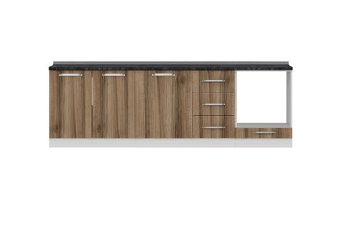 MİNAR 255 CM MUTFAK DOLABI BEYAZ DORE 255-D3-ALT MODÜL