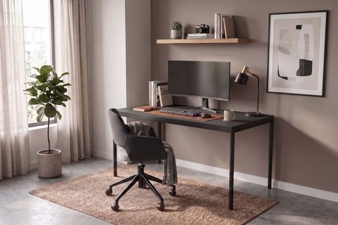 OFİSİMİ SELECT LİSA ÇALIŞMA MASASI, OFİS MASASI, MAT SİYAH, 120 CM
