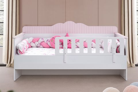 FLOWER MONTESSORİ KARYOLA, PEMBE, 90X190