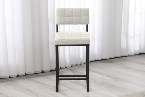 RİVA BAR MUTFAK SANDALYESİ, SİYAH AYAKLI, KREM