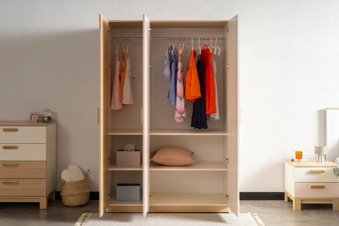 MOKİDO GARDIROP, 3 KAPAKLI, MEŞE PEMBE