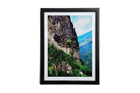 SİYAH ÇERÇEVELİ SULUBOYA TRABZON TABLOSU 33X43 CM