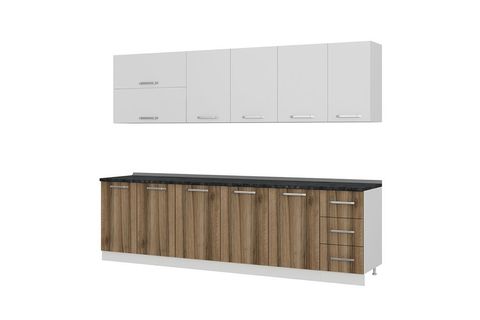 MİNAR EZGİ 280 CM MUTFAK DOLABI BEYAZ DORE 280-D1