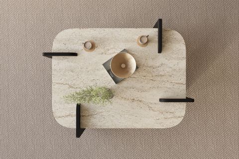 AFROLLİ DEKORATİF MERMER DESEN ORTA SEHPA, SİYAH