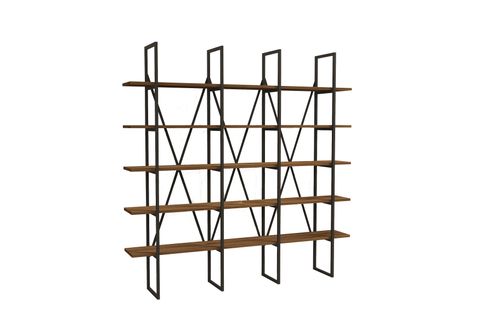 BEYLERBEYİ METAL PROFİL KİTAPLİK RAF, CEVİZ
