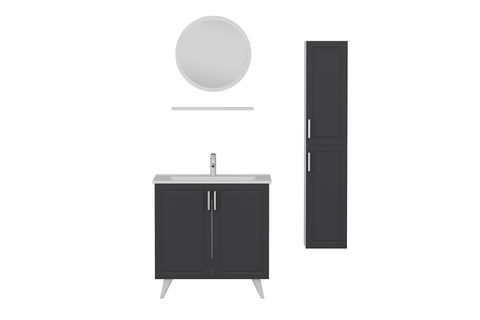 SANYA BANYO DOLABI AY2K118, BEYAZ ANTRASİT, 85CM