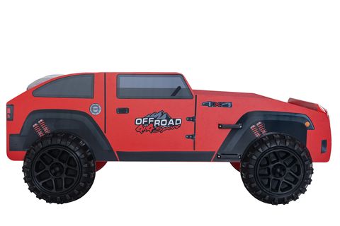 JEEP ARABALI YATAK, KIRMIZI, 90X190