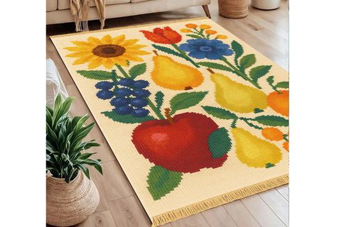 SUNFLOWER BASKILI DOKUMA TABAN HALI, 250 YNG, 80X200  CM