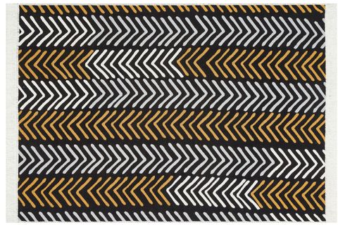 EKO HALI ARYA AR 19 WHİTE BLACK BEYAZ SİYAH HAV TOZ VERMEZ ÇİFT TARAFLI DOKUMA RENKLİ MODERN DESENLİ YIKANABİLİR KİLİM 120X180