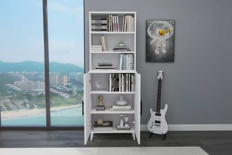 ORAS KLASİK KİTAPLIK, BEYAZ, 6 RAFLI