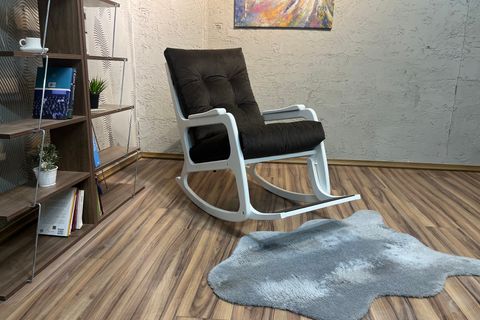 KONTES SALLANAN SANDALYE, ACI KAHVE, LAKE BEYAZ AYAK