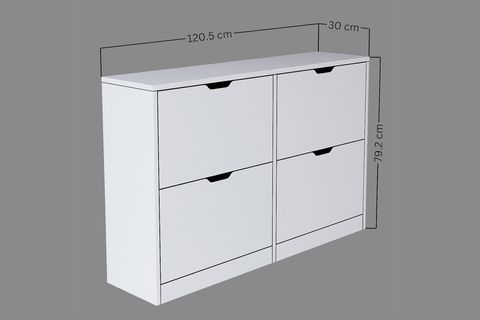 MİDOSER DURU AYAKKABILIK, BEYAZ, 4 KAPAKLI MODERN