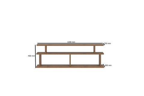WOODFACE ELLA DOĞAL AHŞAP TV SEHPASI 120X40 CM CEVİZ RENK