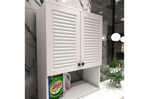 YILDIZ ELEGANCE LUXE ÇAMAŞIR MAKİNESİ DOLABI, BEYAZ