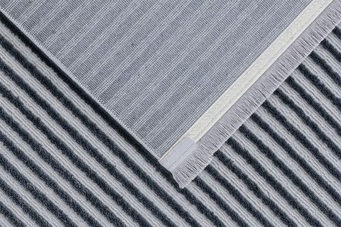 STRIPE MAKİNE HALISI, ANTRASİT, 1, 200X290