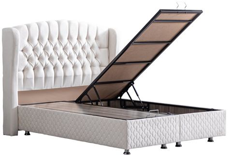 NİCE BAZA BAŞLIK VE REAL PEDLİ YATAK SETİ, KREM, 90X190