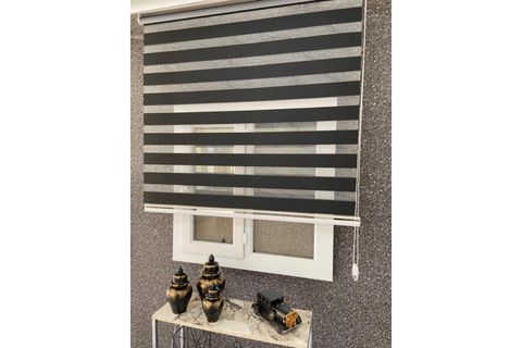 ZEBRA VE STOR PERDE, DÜZ SİYAH, DSG704, 170X200