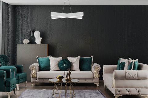 HEGZA LIGHTING PAPILLON LED AVİZE, BEYAZ KASA SARI IŞIK