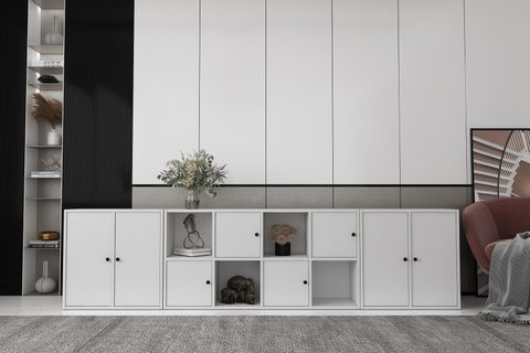 DREAM KONSOL KNS-1234-Ç, 8 KAPAKLI RAFLI, BEYAZ