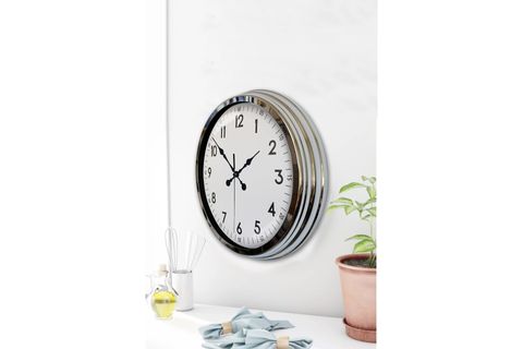 MODERN KLASİK KROM METAL DUVAR SAATİ 40 CM
